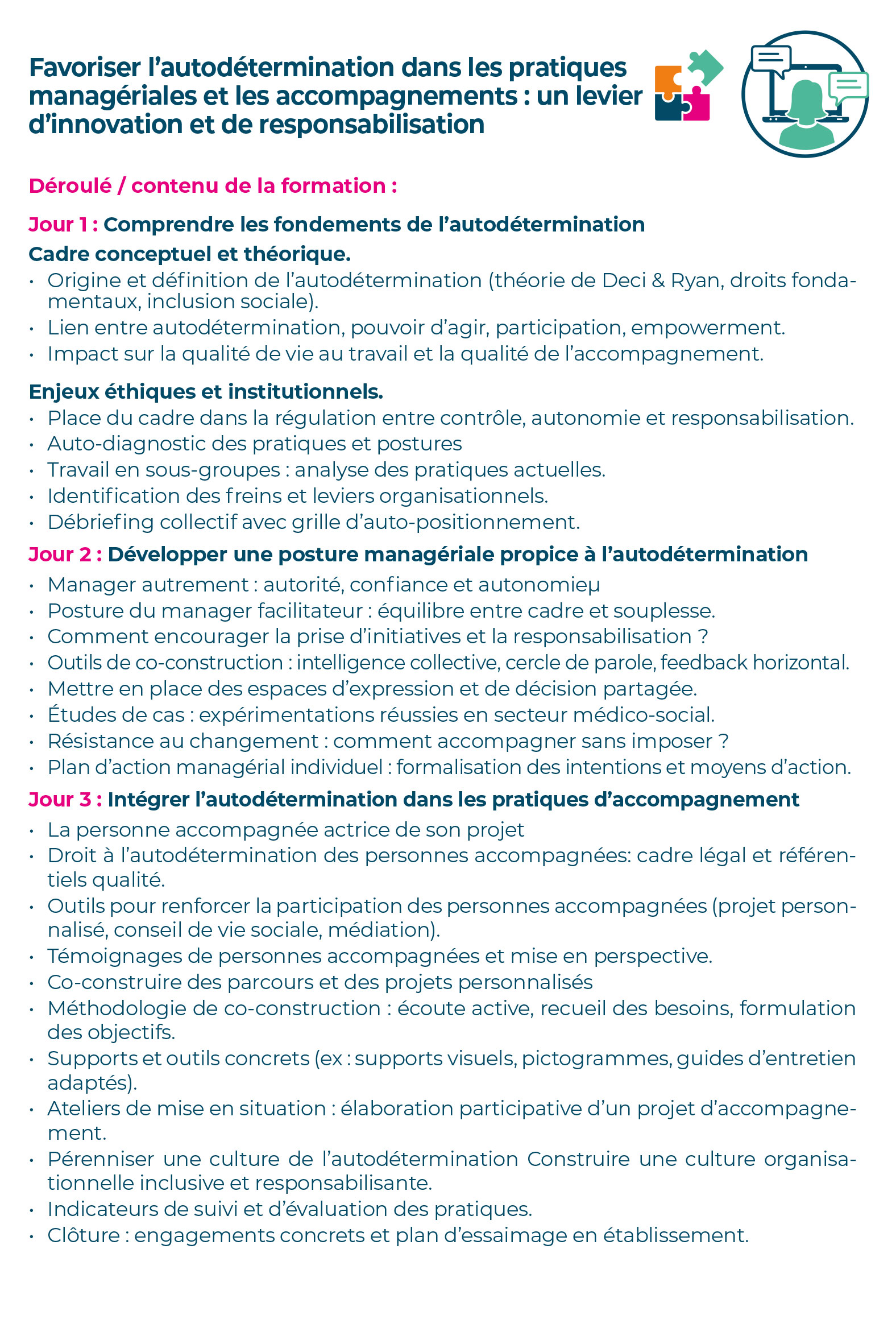 Favoriser l’autodétermination dans les pratiques managériales et les accompagnements : un levier d’innovation et de responsabilisation