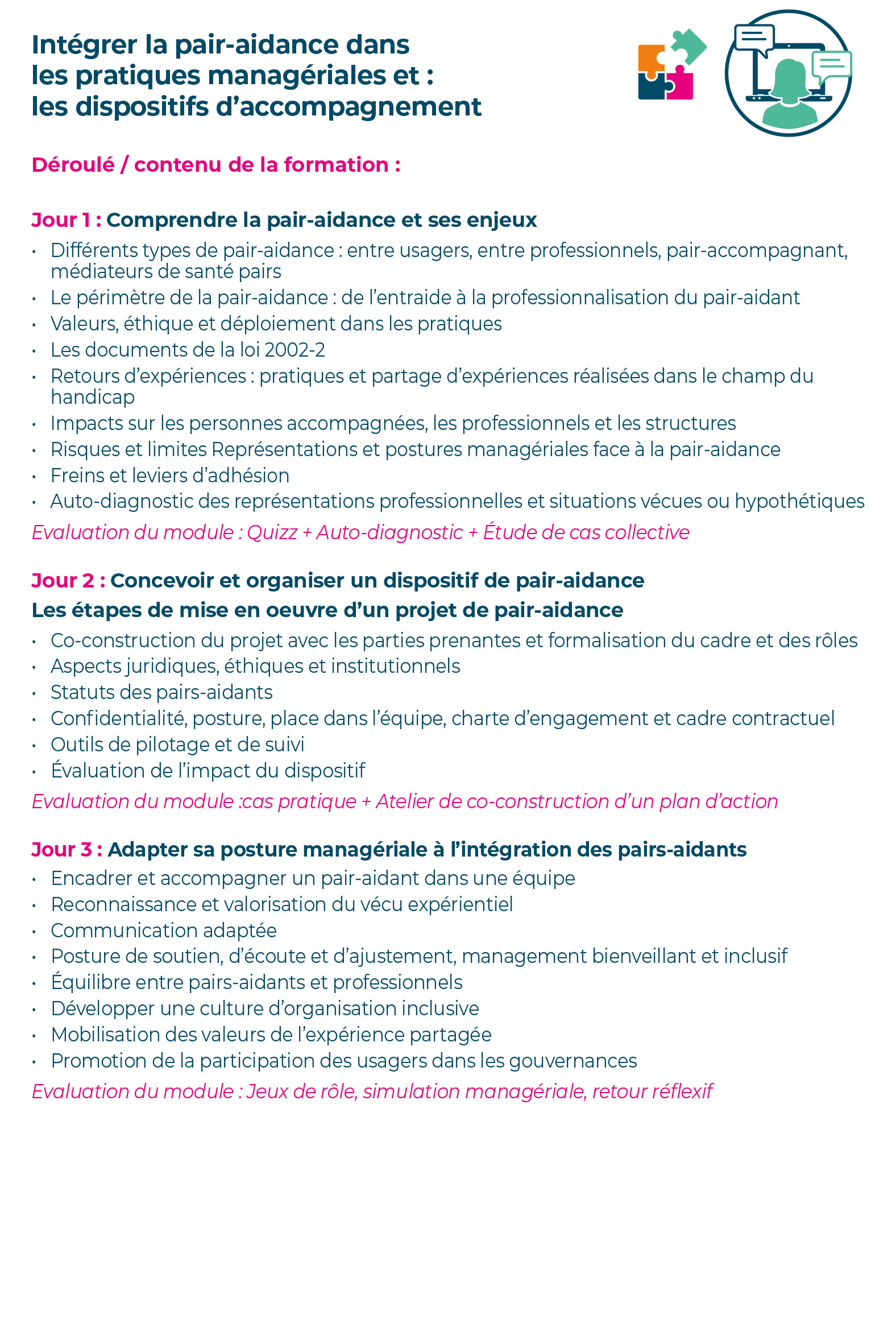 Intégrer la pair-aidance dans les pratiques managériales et : les dispositifs d’accompagnement