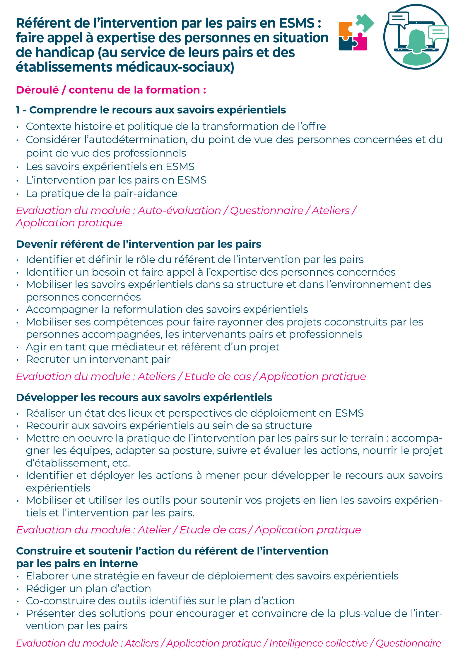 Référent de l’intervention par les pairs en ESMS : faire appel à expertise des personnes en situation de handicap (au service de leurs pairs et des établissements médicaux-sociaux)