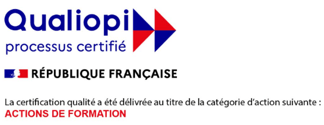 La certification qualité a été délivrée au titre de la catégorie d’action suivante : action de formations.
